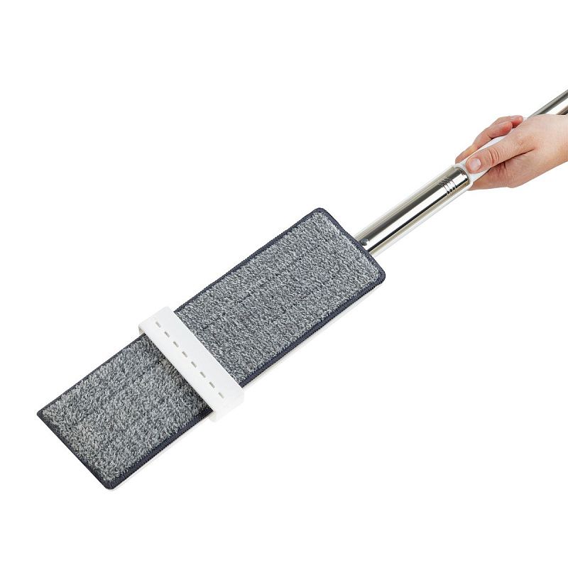 Швабра c отжимом, плоская, OfficeClean Professional, мет. ручка 120 см., две насадки из микрофибры