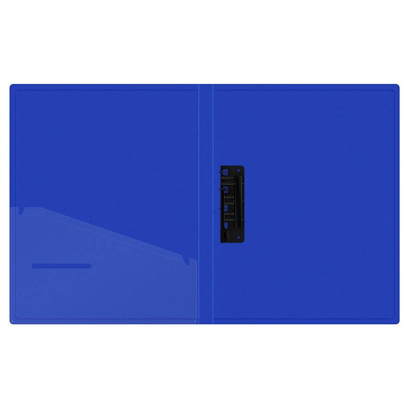 Папка с зажимом Berlingo "Soft Touch" А4, 17мм, 700мкм, синяя, с внутр. карманом 