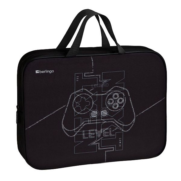 Папка текстильная с ручками 1 отделение, А4 Berlingo "Stream rider", 350*265*75мм, текстиль, на молнии