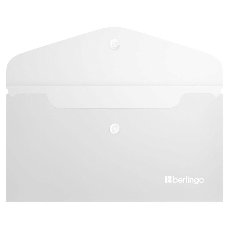 Папка-конверт на кнопке Berlingo "Soft Touch", C6, 200мкм, софт-тач, прозрачная 