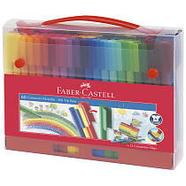 Фломастеры Faber-Castell "Connector", 60цв., смываемые, соединяемые колпачки, пластик. уп., европодвес