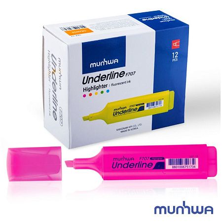 Текстовыделитель MunHwa "UnderLine" розовый, 1-5мм 
