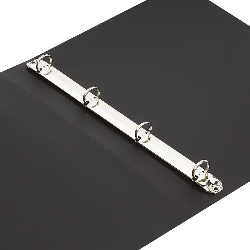 Папка на 4 кольцах СТАММ А4, 25мм, 500мкм, пластик, черная 