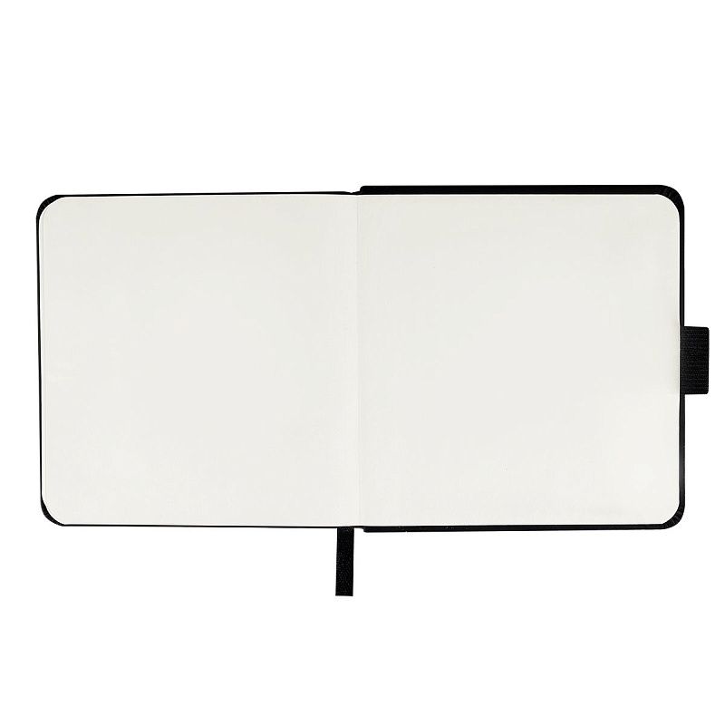 Скетчбук 100л., 120*120 Гамма "Студия", черный, твердая обложка, на резинке, слоновая кость, 110г/м2