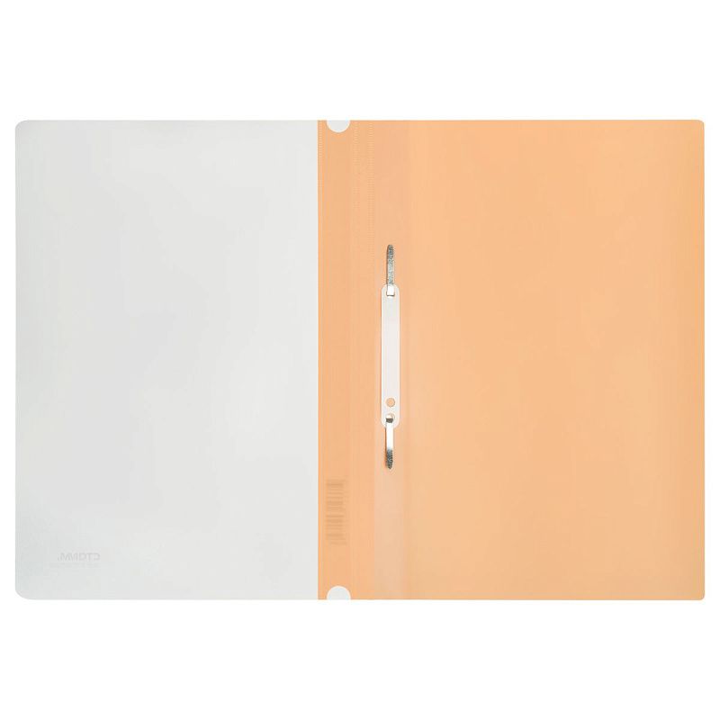 Папка-скоросшиватель пластик. СТАММ "Акцент" А4, 180мкм, персиковая с прозр. верхом 