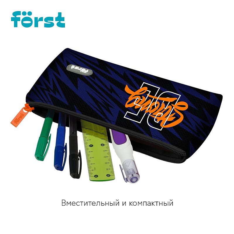 Пенал мягкий 1 отделение, 225*120*35 Först "Be strong", текстиль 