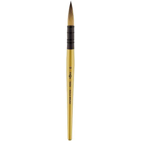 Кисть художественная синтетика Гамма "GOLD BRUSH", круглая №10, французское крепление, короткая ручка