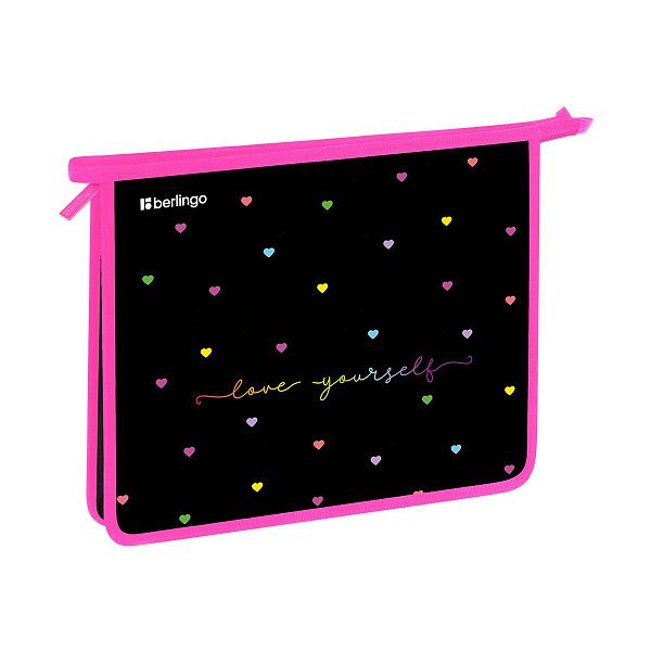 Папка для тетрадей 1 отделение, А5 Berlingo "Love yourself", 240*205*40мм, пластик, на молнии