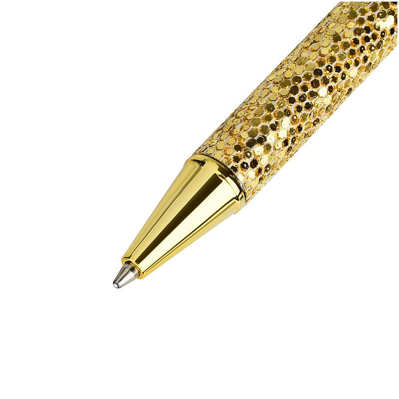 Ручка шариковая автоматическая MESHU "Gold shimmer" синяя, 1,0мм 