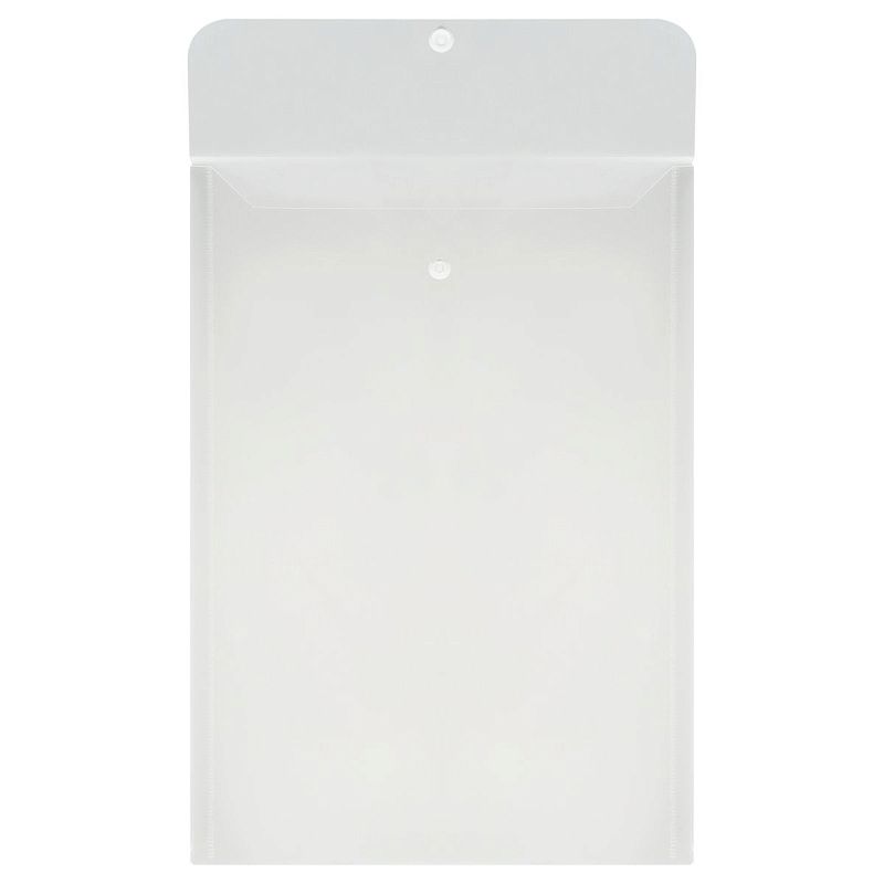 Папка-конверт на кнопке OfficeSpace А4, 180мкм, вертикальная, прозрачная 