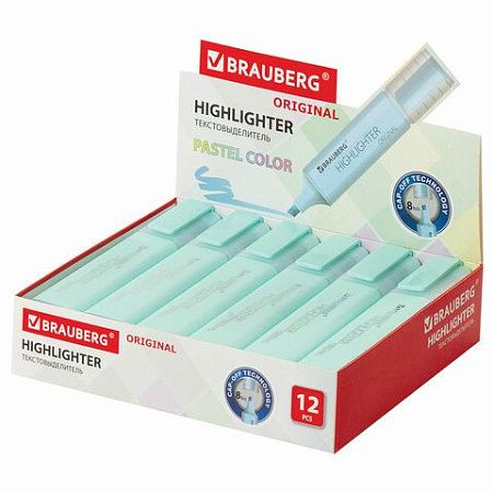 Текстовыделитель BRAUBERG "ORIGINAL PASTEL", БИРЮЗОВЫЙ, линия 1-5 мм, 151694 