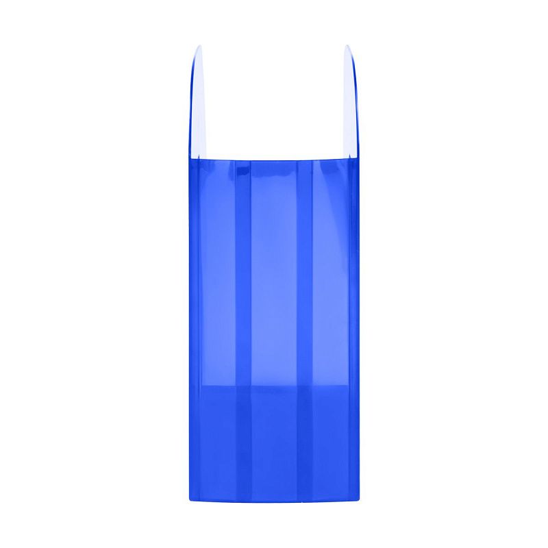 Лоток для бумаг вертикальный СТАММ "Фаворит", тонированный синий, ширина 90мм