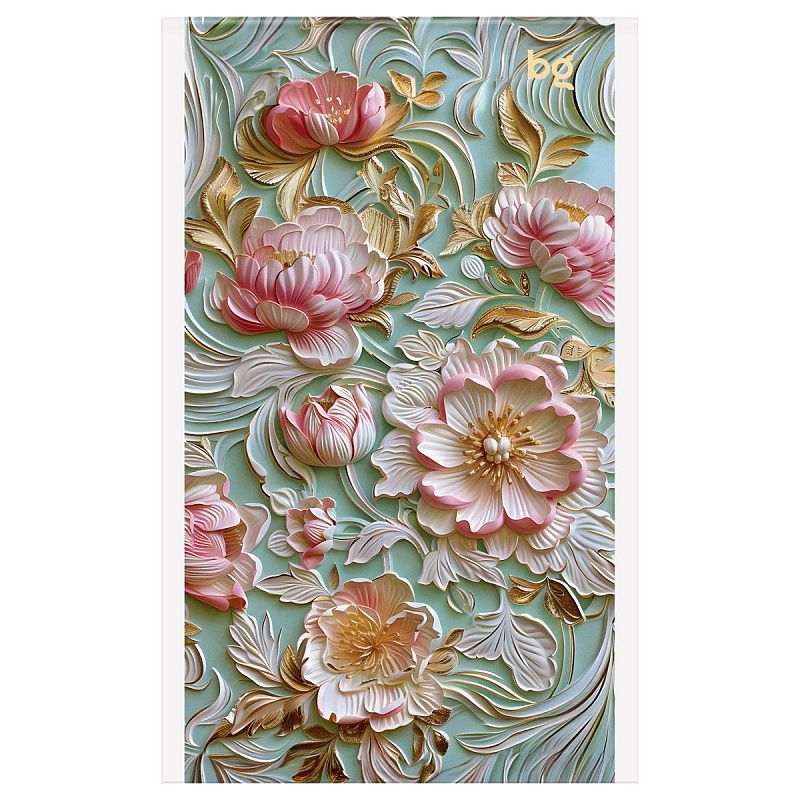 Блокнот А6 32л., на скрепке BG "Flowers and shine", блестки