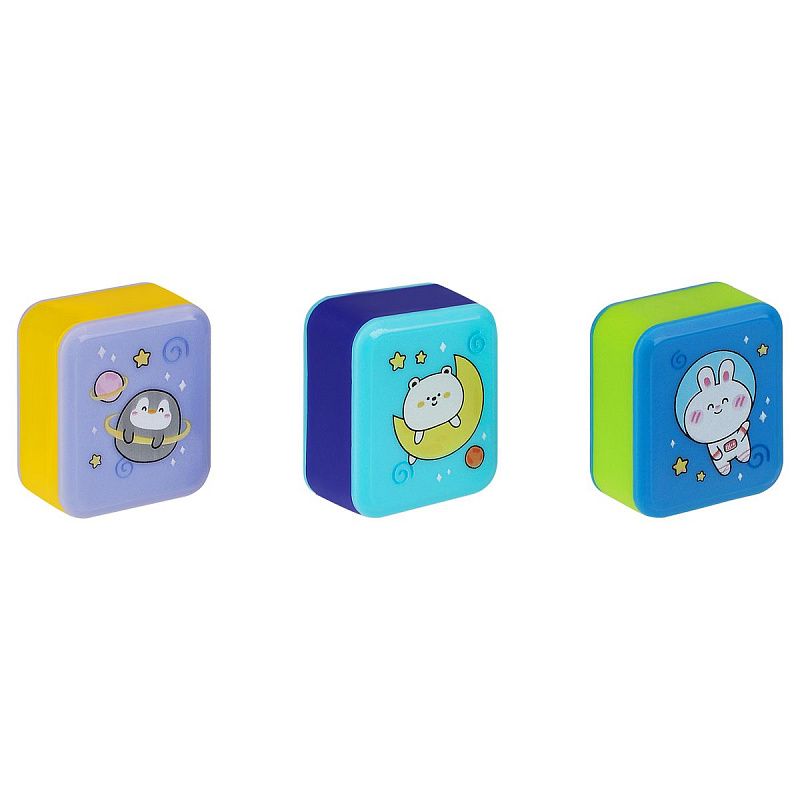 Точилка пластиковая MESHU "Bubble friends", 1 отверстие, ассорти 