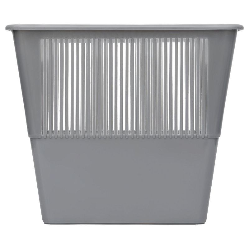 Корзина для бумаг СТАММ, 12л., прямоугольная, сетчатая, серая