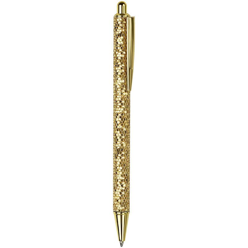 Ручка шариковая автоматическая MESHU "Gold shimmer" синяя, 1,0мм 