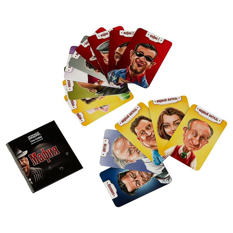 Игра настольная ТРИ СОВЫ "Мафия", 14 карточек, метал. коробка 
