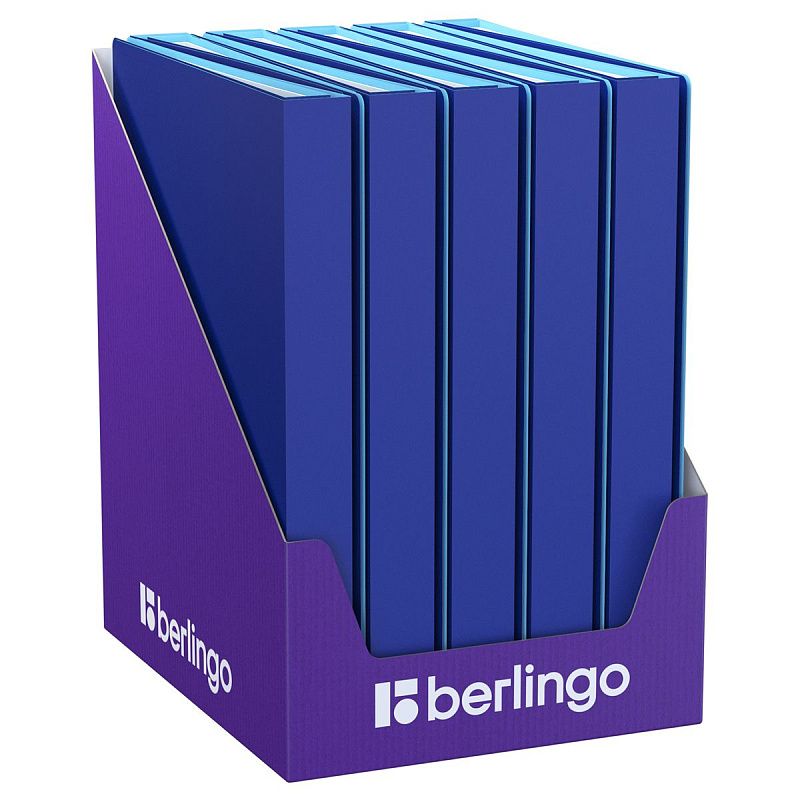 Папка с 60 вкладышами Berlingo "Soft Touch Pro", 30мм, 700мкм, с внутр. карманом, синяя, внутр. синяя, софт-тач 