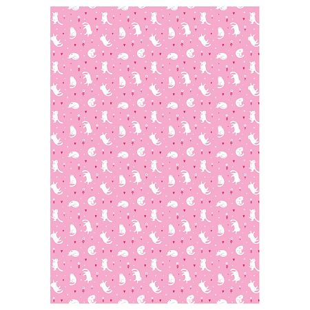 Упаковочная бумага глянц. 70*100см, MESHU "Grace cats", 80 г/м2, ассорти, 4 дизайна