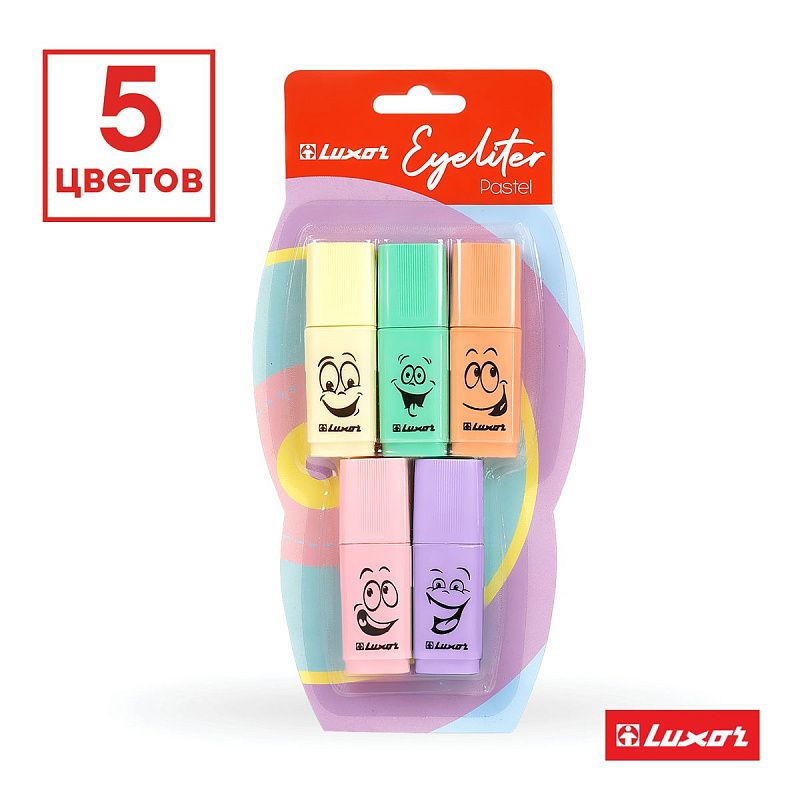 Набор текстовыделителей Luxor "Eyeliter Pastel" ассорти, 1-4,5мм 