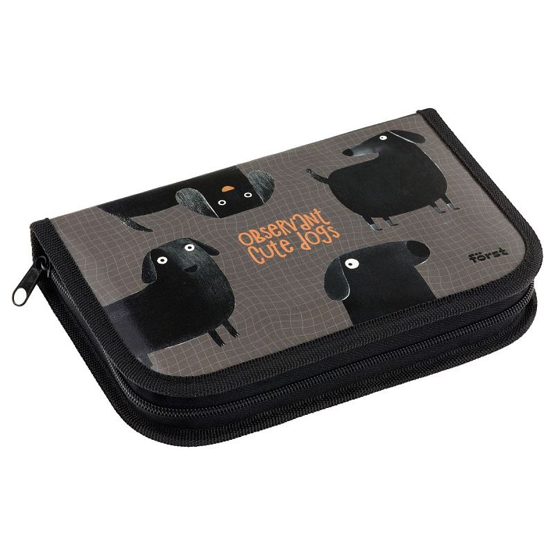 Пенал 1 отделение, 200*130 Först "Таксы", две откидные секции, ламинированный картон 