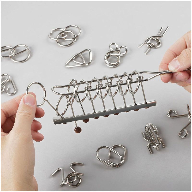 Набор металлических головоломок ТРИ СОВЫ, 18шт., картонная коробка 