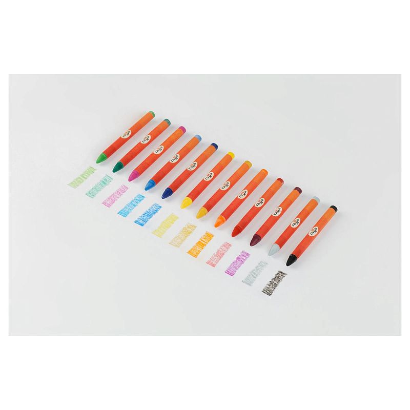 Мелки восковые Гамма "Оранжевое солнце", 12цв., (классич. + золото + серебро), круглые, картон. упаковка, европодвес