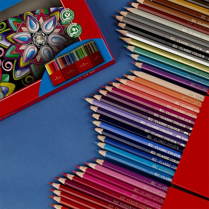 Карандаши цветные Faber-Castell, 60цв., заточен., картон. подставка, европодвес