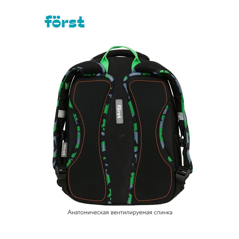 Рюкзак Först F-Trend "Neon military" 40*29*18см, 2 отделения, 3 кармана, эргономичная спинка 