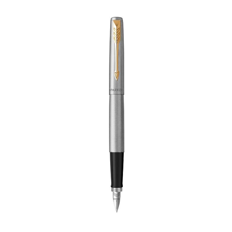 Набор Parker "Jotter Stainless Steel GT": ручка шариковая, 1,0мм и ручка перьевая, 1,0мм, подарочная упаковка 
