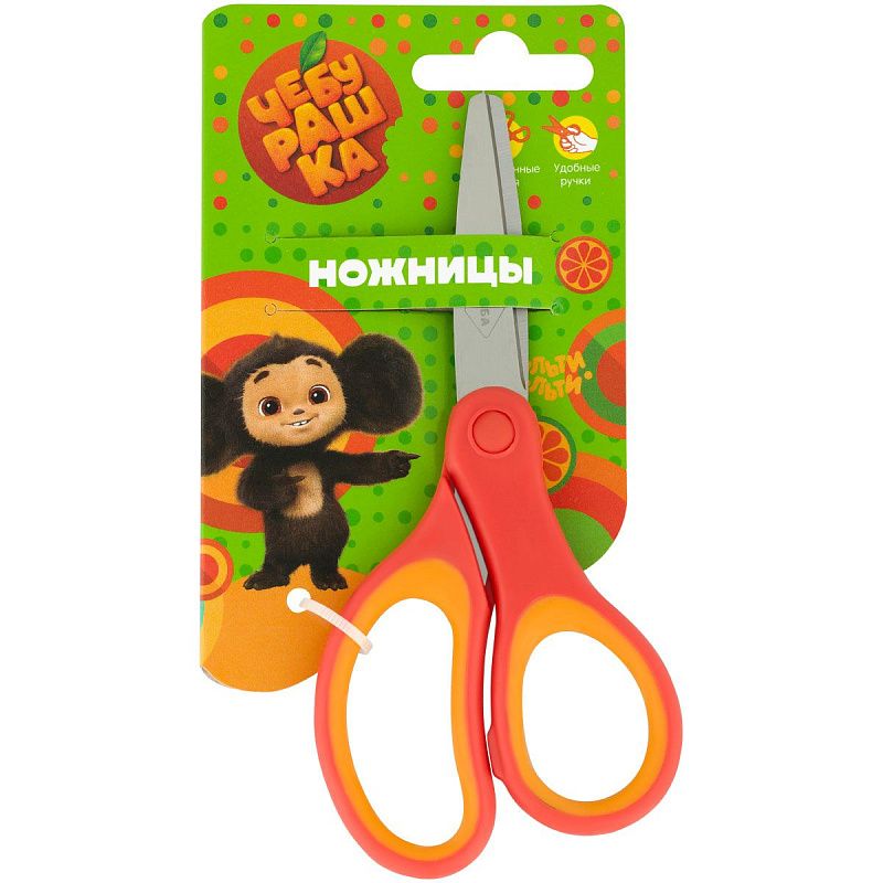Ножницы детские Мульти-Пульти "Чебурашка", 13,8см, трай-ми кард, европодвес 