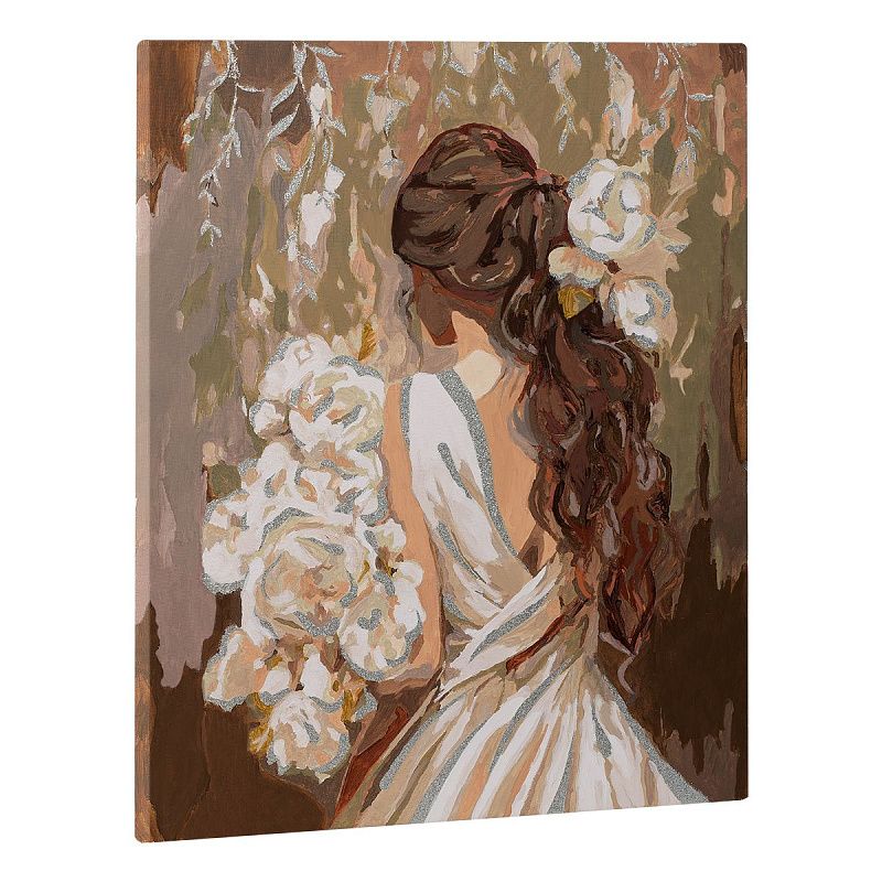 Картина по номерам на холсте с глиттером ТРИ СОВЫ "Невеста", 40*50, с акриловыми красками и кистями