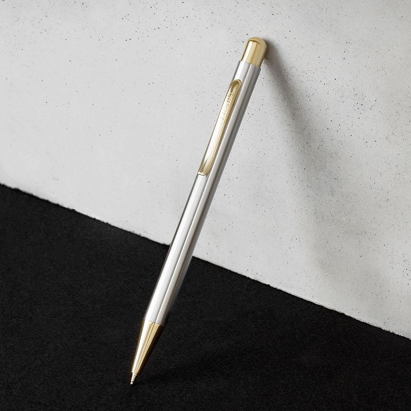 Ручка шариковая Luxor "Nova" синяя, 1,0мм, корпус хром/золото, кнопочный механизм, футляр 