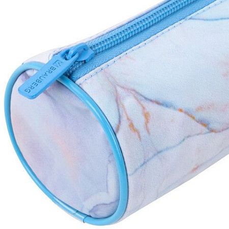 Пенал-тубус BRAUBERG, с эффектом Soft Touch, мягкий, "Blue marble", 22х8 см, 271570 