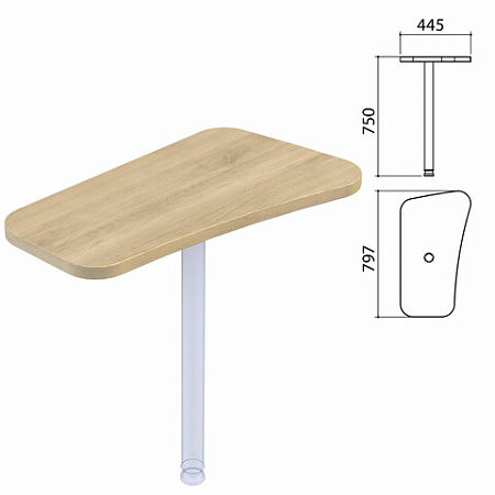 Стол приставной "Приоритет" (797х445х750 мм), БЕЗ ОПОР (640411), кронберг, К-922, К-922 кронберг
