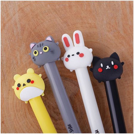 Ручка шариковая автоматическая MESHU "Cute Friends" синяя, с топпером 