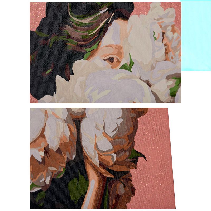 Картина по номерам на холсте с глиттером ТРИ СОВЫ "Тайна взгляда", 30*40, с акриловыми красками и кистями