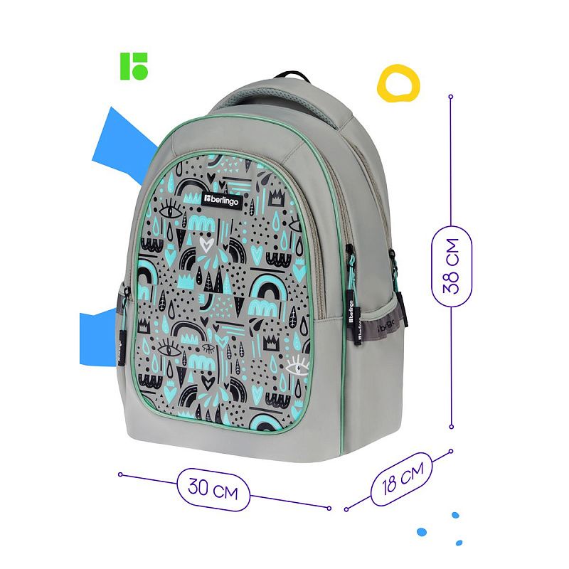 Рюкзак Berlingo Modern "Eyes" 38*30*18см, 3 отделения, 2 кармана, эргономичная спинка 