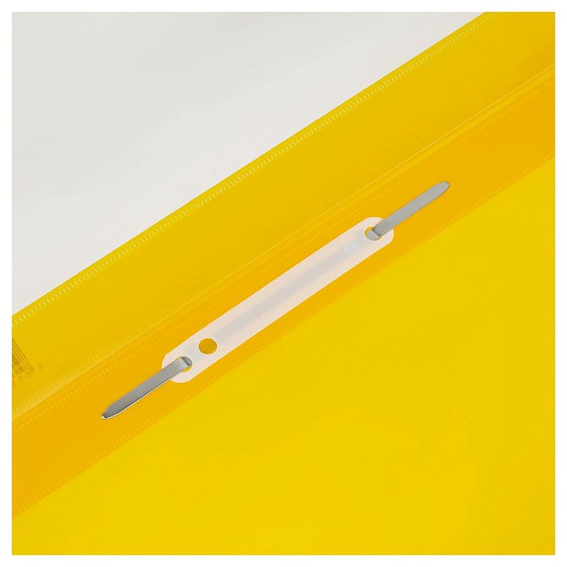 Папка-скоросшиватель пластик. перф. СТАММ А4, 120мкм, желтая с прозр. верхом 