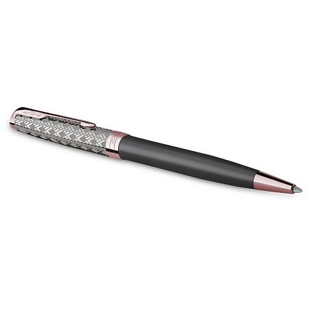 Ручка шариковая Parker "Sonnet Premium Metal&Grey PGT" черная, 1,0мм, поворот., подарочная упаковка 