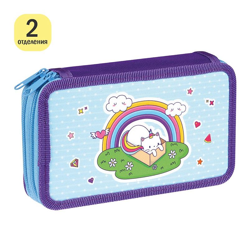 Пенал 2 отделения, 190*110 ArtSpace "Rainbow", ткань 