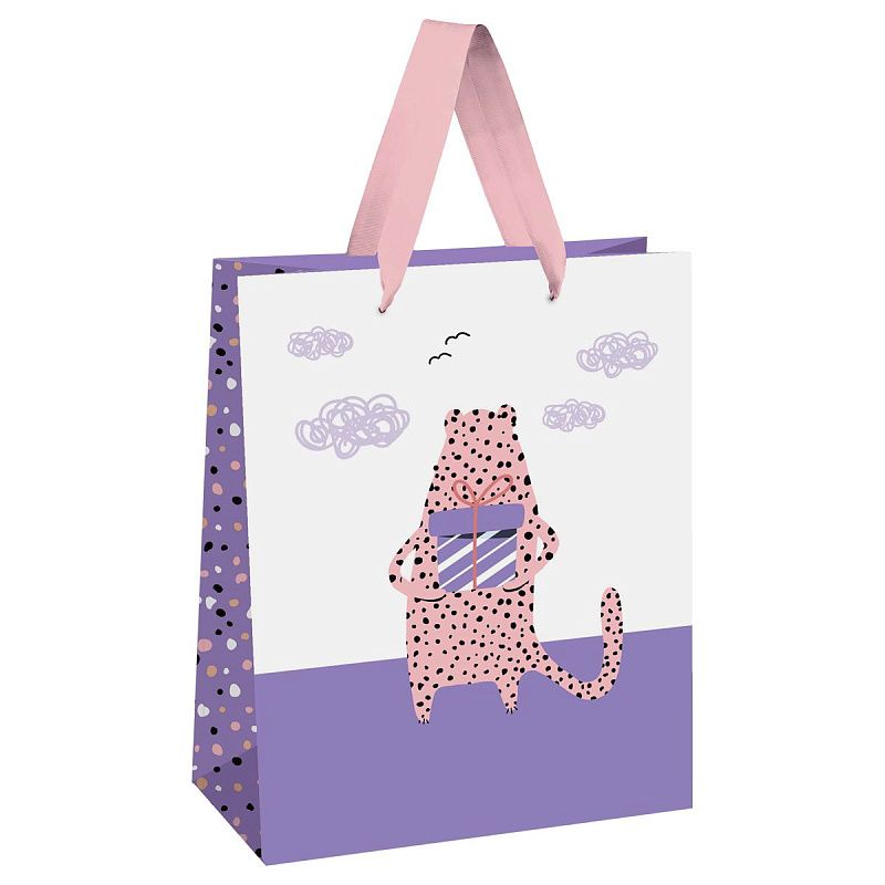 Пакет подарочный 18*23*10см MESHU "Что значит, где подарок", выборочный лак, матовая ламинация