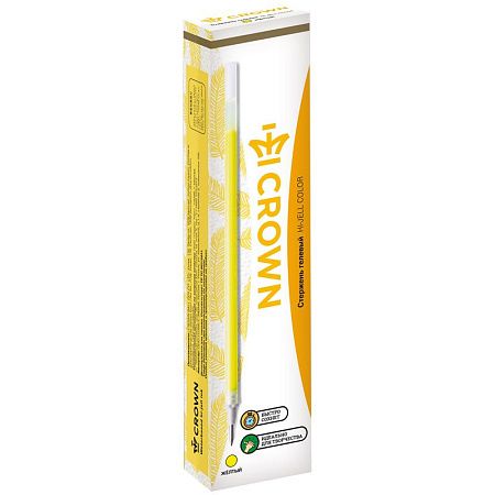 Стержень гелевый Crown "Hi-Jell Color" желтый, 138мм, 0,7мм 