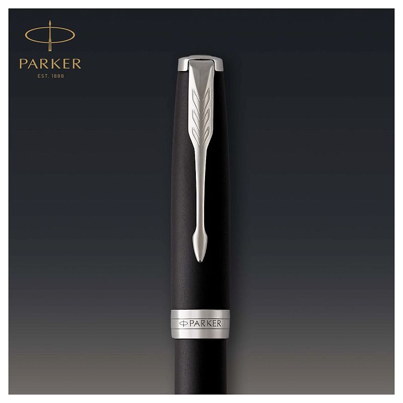 Ручка перьевая Parker "Sonnet Matte Black CT" 0,8мм, подарочная упаковка 