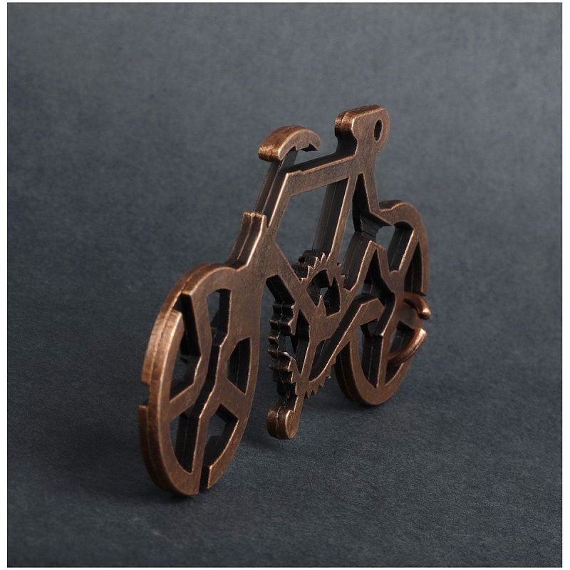 Головоломка металлическая большая ТРИ СОВЫ "Велосипед", 3 уровень сложности 