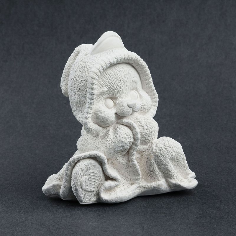 Набор для росписи из гипса ТРИ СОВЫ "Мишка в костюме уточки", высота фигурки 7см, с красками и кистью, картонная коробка