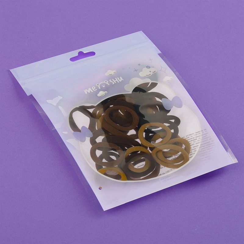 Резинки для волос MESHU, темные ассорти, 40шт., диаметр 2,5см, европодвес