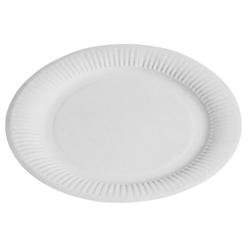 Тарелки одноразовые бумажные OfficeClean, набор 100шт., белые мелованные, 230мм