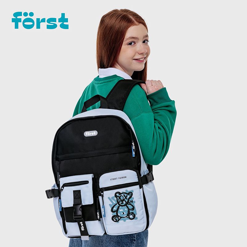 Рюкзак Först F-Teens "Street Fashion" 40*28*15см, 1 отделение, 7 карманов, уплотненная спинка 