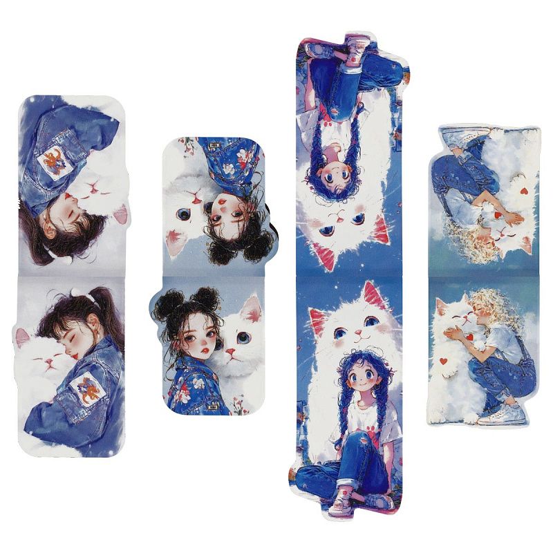 Закладки магнитные для книг, 4шт., MESHU "Be happy", матовая ламинация 